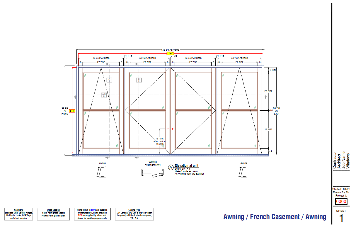 Awning & French Casement Window